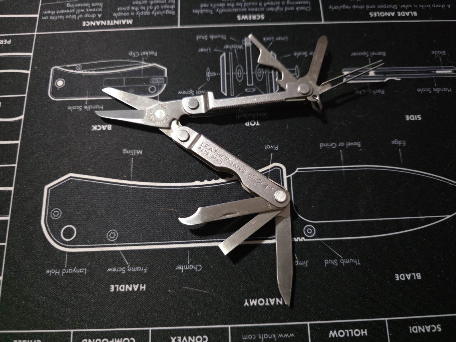 Leatherman Micra Multi Tool Made In USA Scissors Knife Tweezers File Pats Pend
