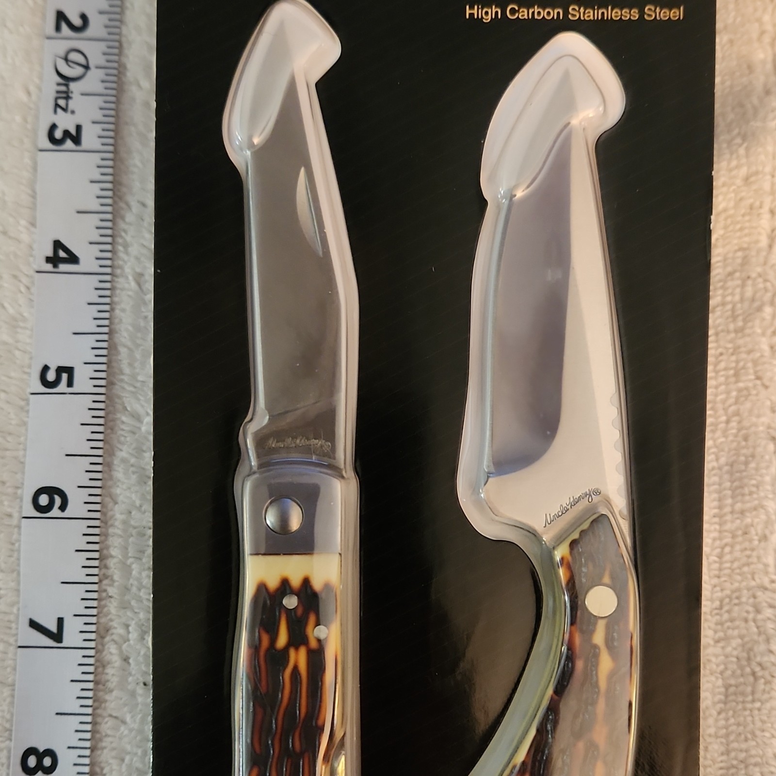 Uncle Henry Multi-Tool Knife Set, Saw, Clip Point, Drop Point, High Carbon Steel
