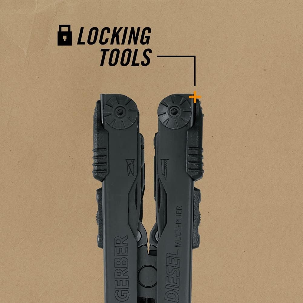 Gerber Gear Diesel Multitool Needle Nose Pliers Set,12-in-1 EDC Multi-Tool Knife
