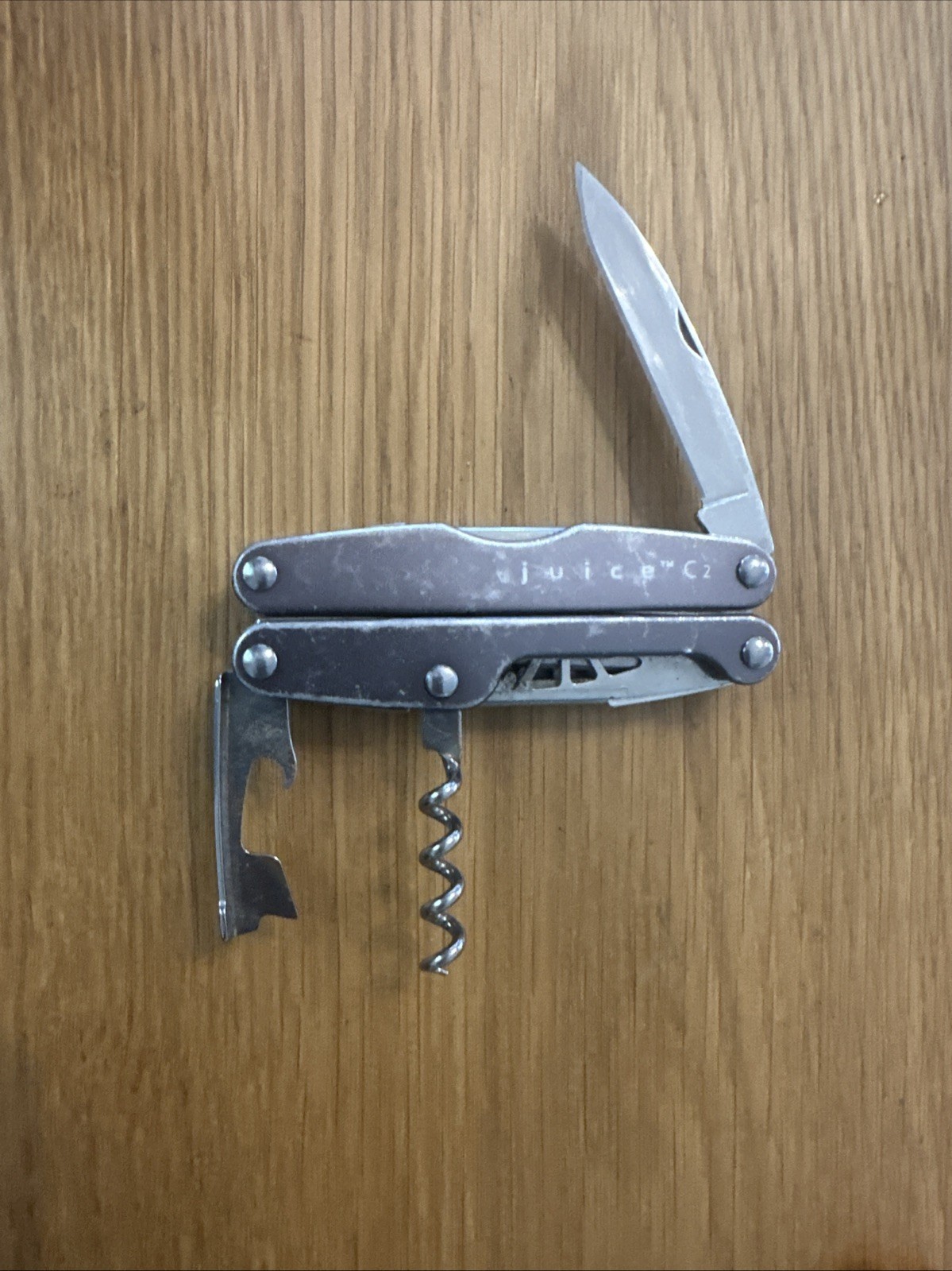 Retired Leatherman Juice C2 Grey Multi Tool Pocket Knife Corkscrew Screwdrivers