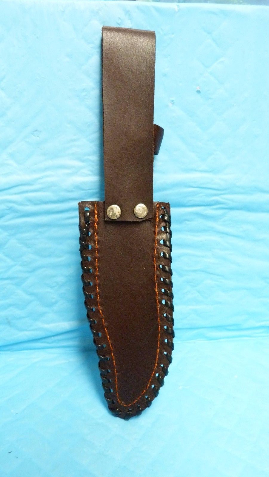 DEER HUNTER 10″ FIXED BLADE COLOR LAYERED WOOD HANDLE W/ BOX & LEATHER SHEATH #9