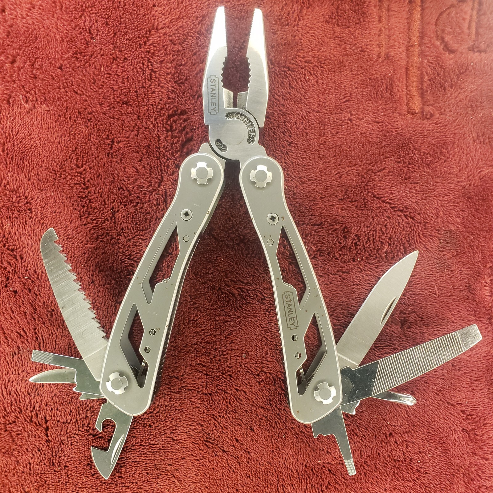 Stanley 12-In-1 Multi-Tool Knife 12 Tools, Nylon Sheath 84519K