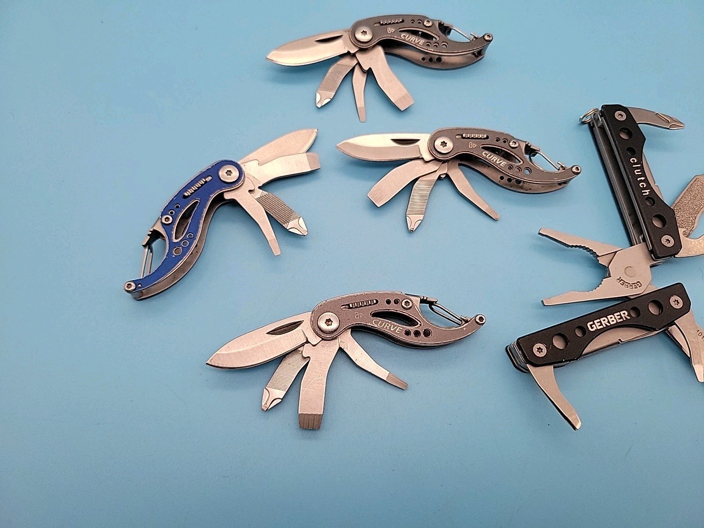 Gerber Curve / Clutch Mini Multi-Tool – LOT OF 5 – Blade, File, Screwdrivers