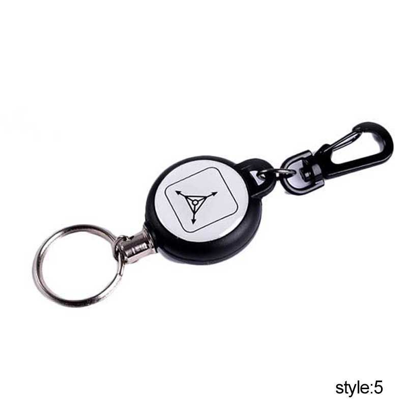 Round Portable Keychain -Zinc Alloy EDC Steel Wire Retractable Key Buckle Holder