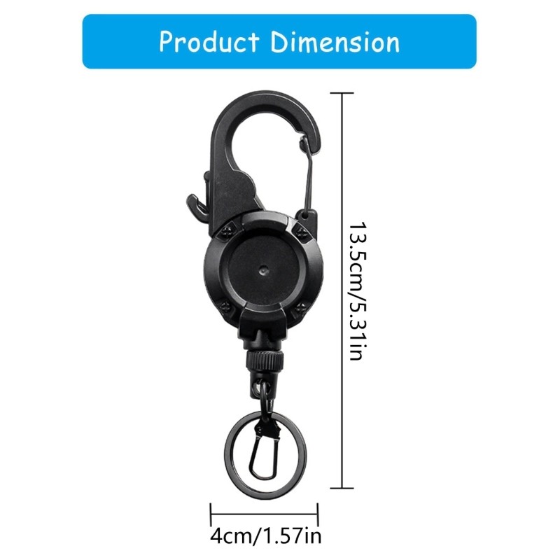 2pc Fishing Retractor Retractable Keychain Locking Retractor Badges Holder