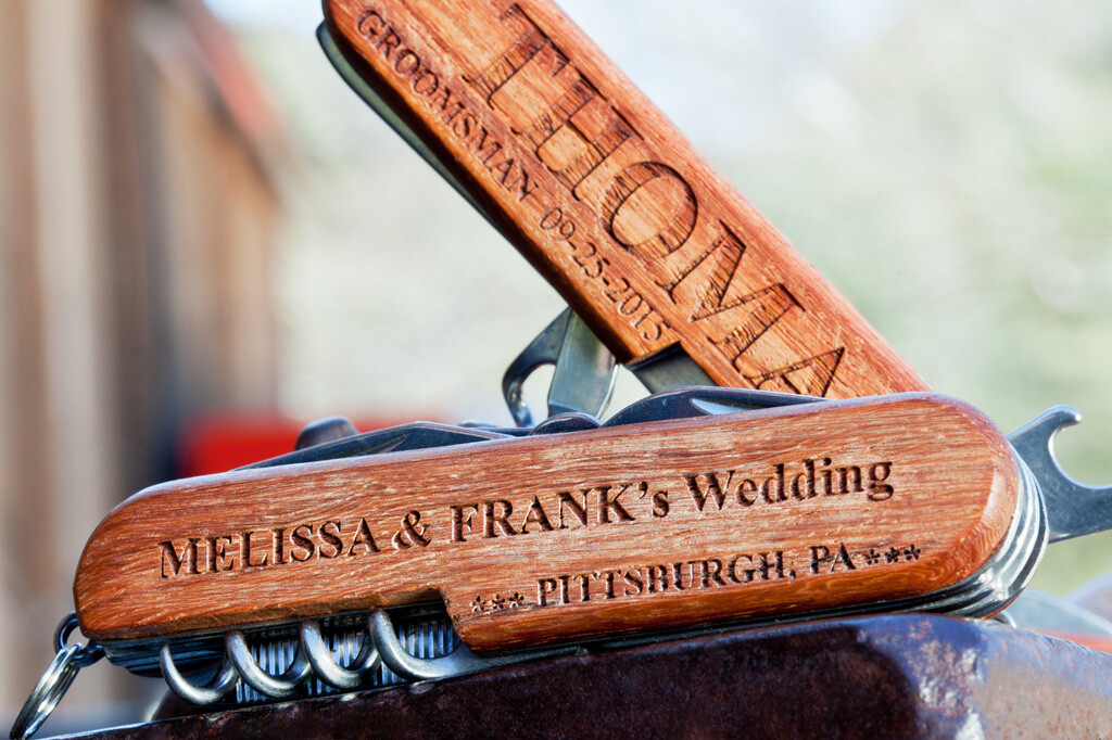 Double Side Engraved Personalized Wood Pocket Knife, Customized Gift, Christmas