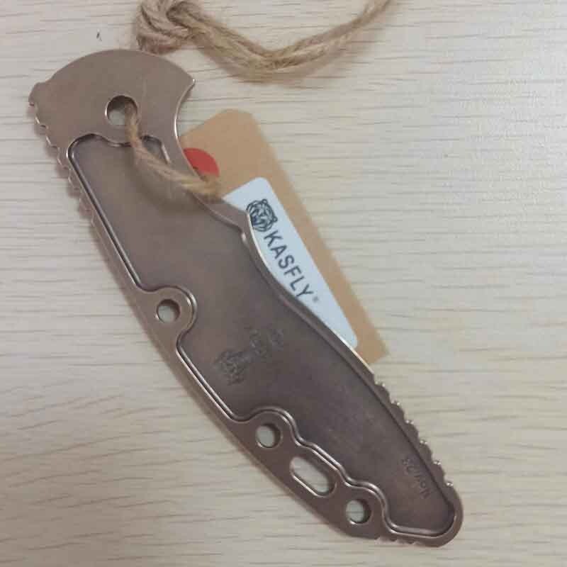 New 1PC Bronze Handle Scale for Rick Hinderer XM18 3.5”