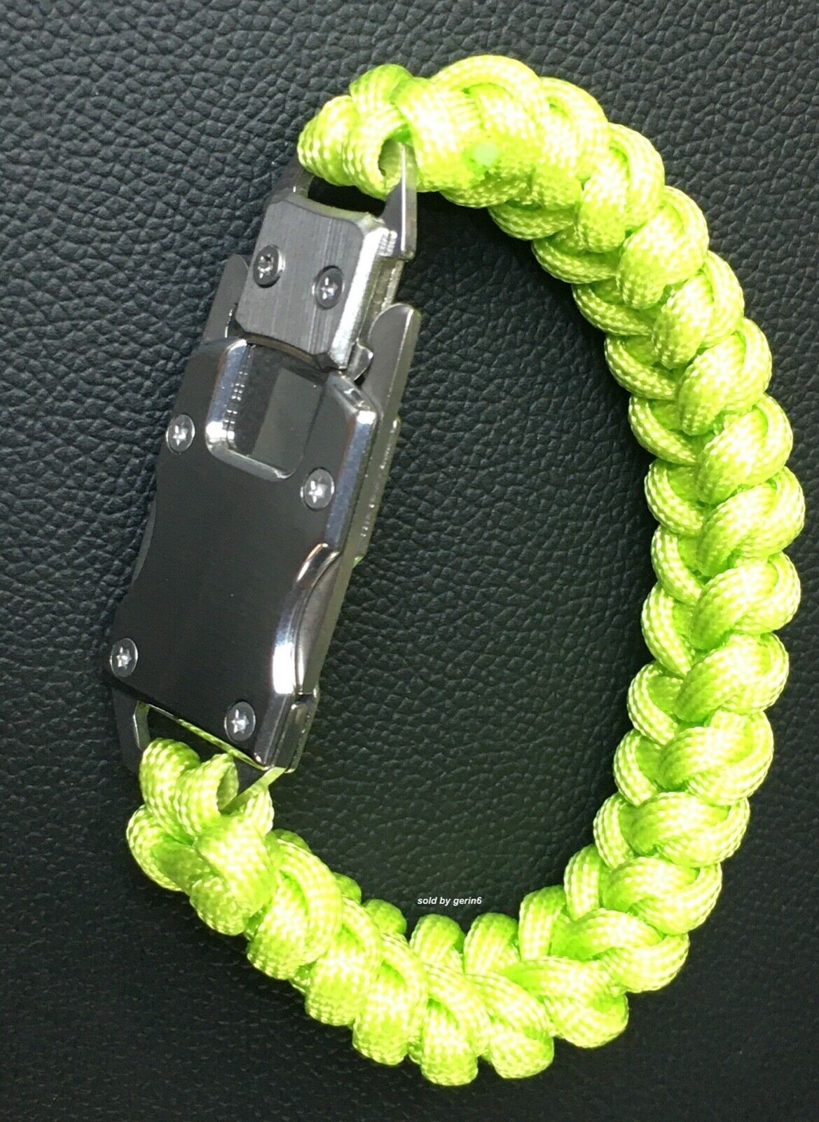 Paracord Emergency Tactical EDC Survival Knife Bracelet, Neon Green BR9 New