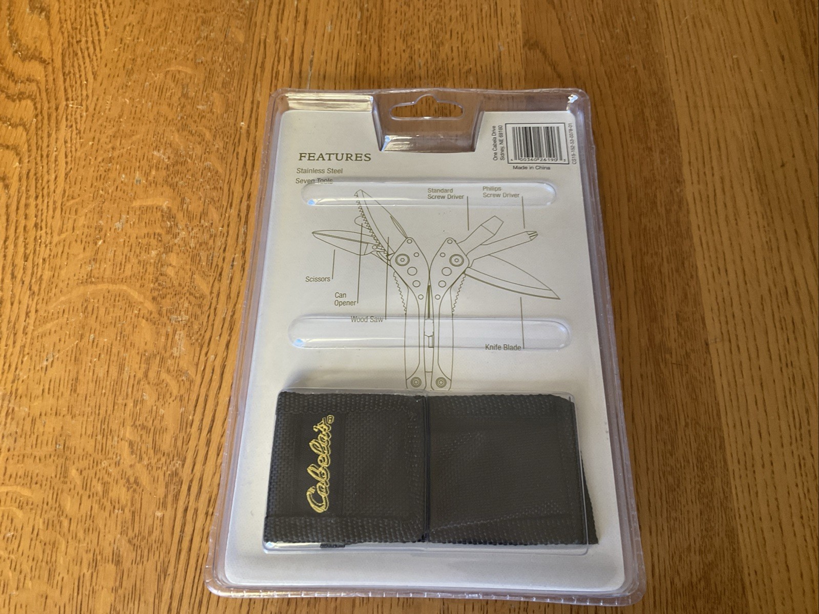 NIP Cabela’s Green 7 Multi Tool Knife With Black Case