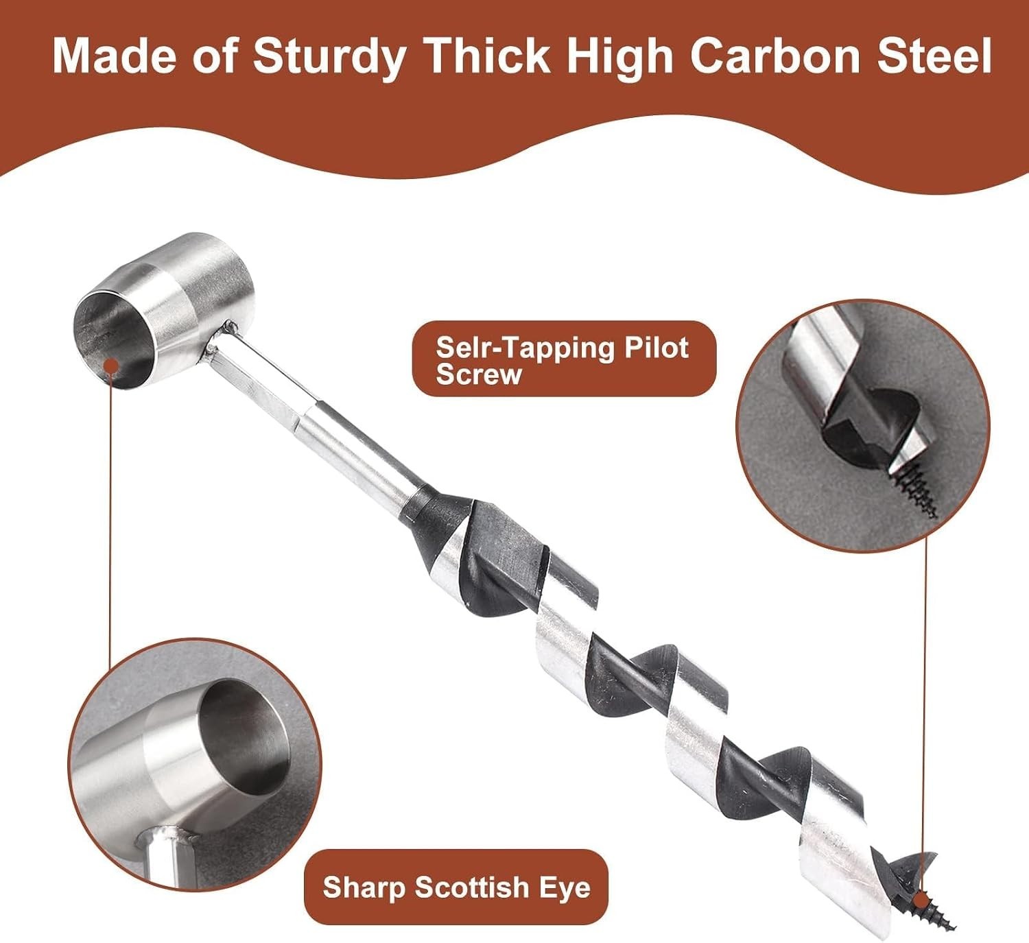 Durable Hand Auger Wrench with Genuine Leather Sheath – Lightweight & Efficient