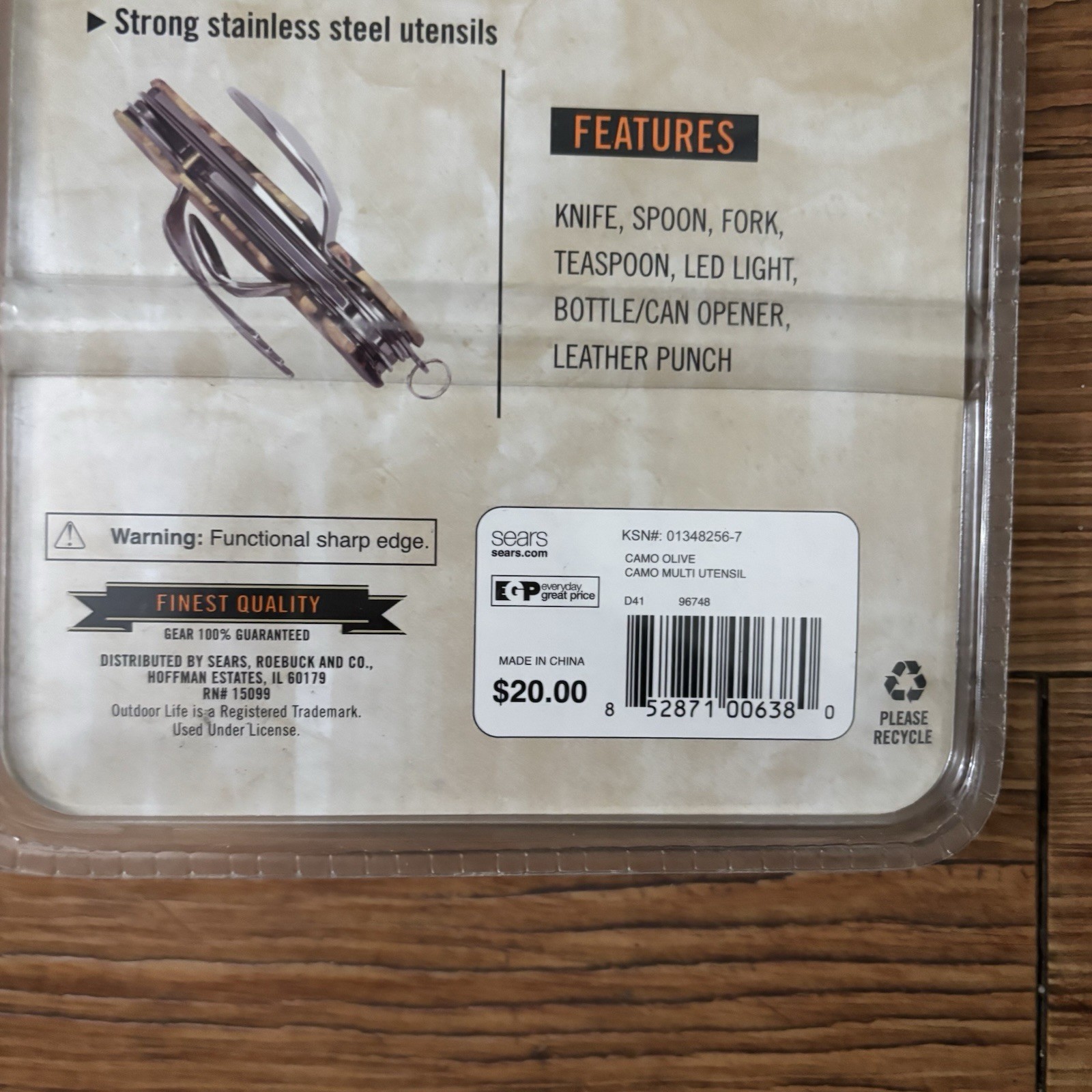 Outdoor Life Camo Multi-Utensil & Coleman Citronella Candle Brand New Camping