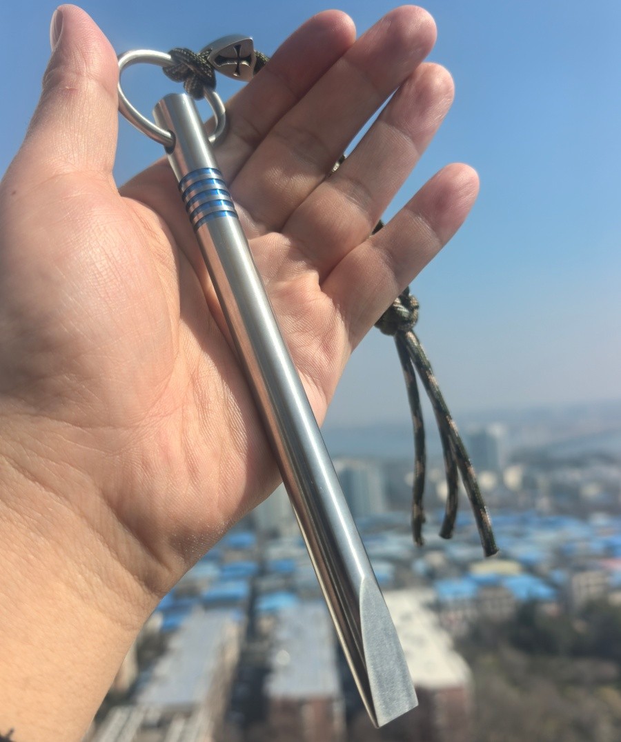 EDC Tool Multi Survival TC4 Titanium alloy Pry bar. Solid, Diameter1.3cm