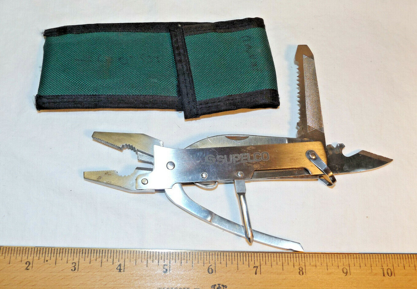 BARLOW MULTI TOOL w PLIERS Advertising SUPELCO Stainless Steel w SHEATH