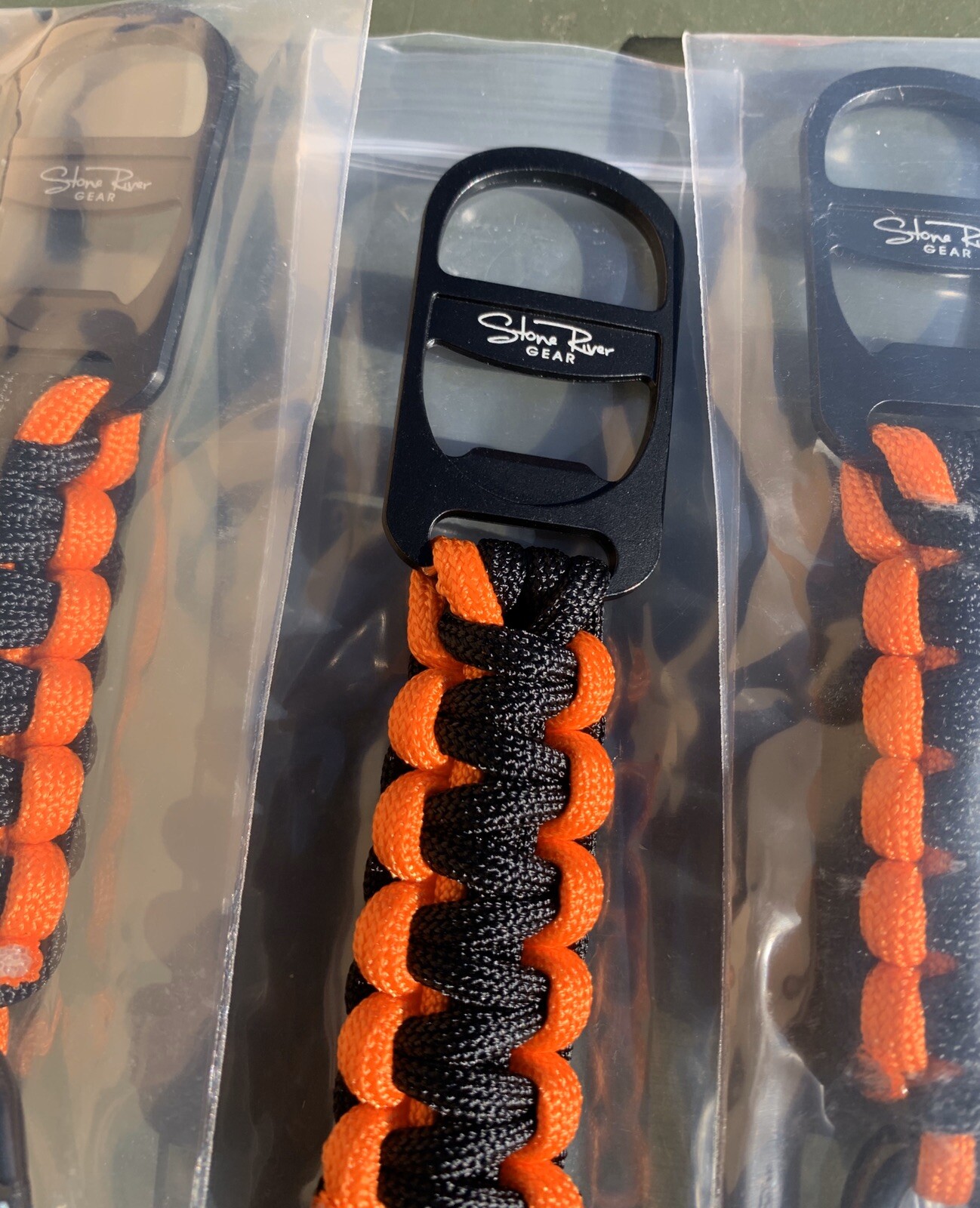 Lot 3 NEW Stone River Gear Paracord Keychain With Bottle Opener & Carabiner