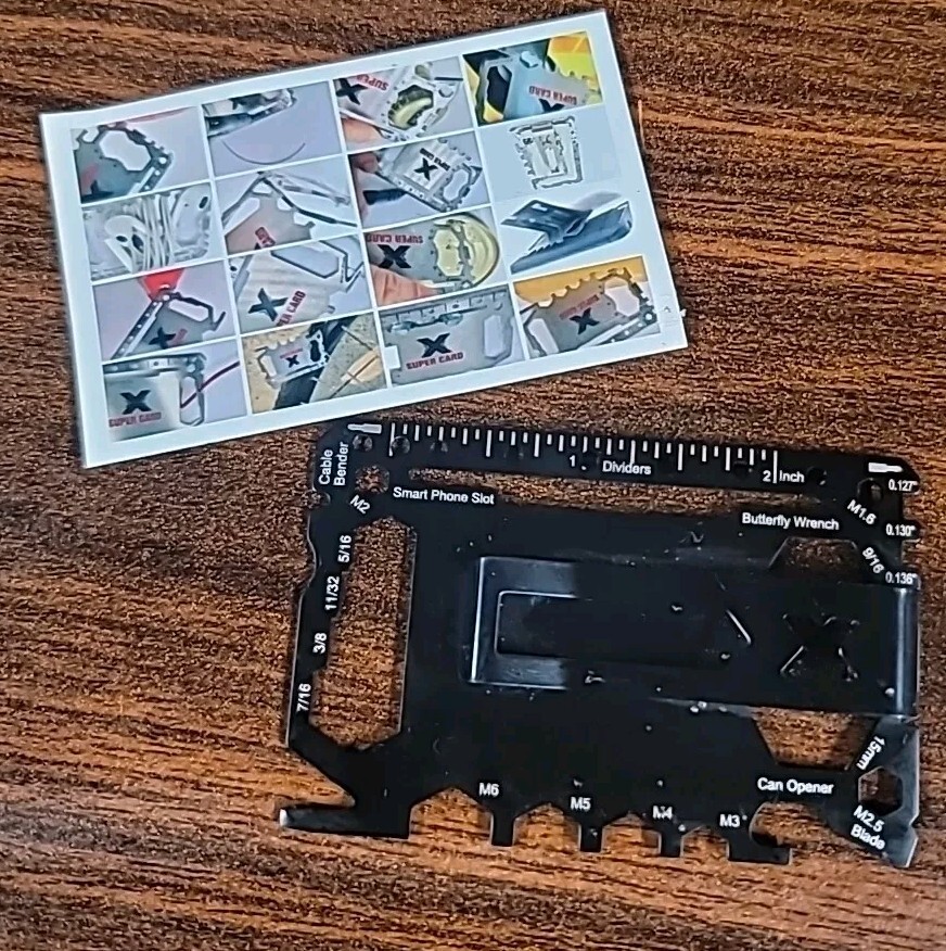 Multitool 46 In 1 Credit Card Sized Pocket Indoors Outdoors Survival Tool