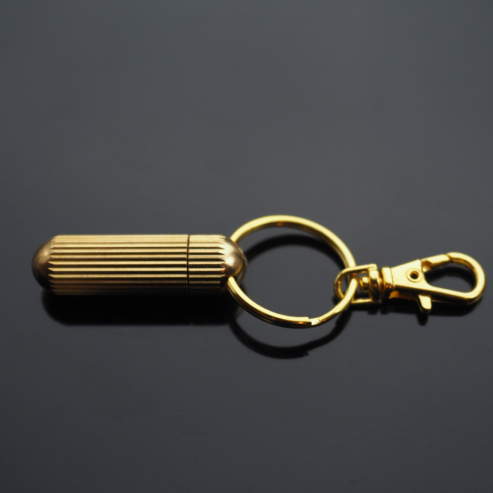 Mini Zipper Pull Brass Capsule Box Cutter Knife Pocket Keychain Key Ring Clip