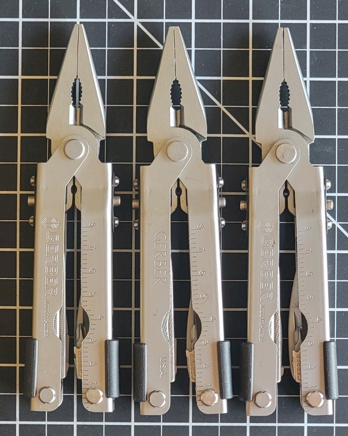 Gerber (3x) MP600 Silver Multi-Tools w/ Sheaths (Sheath defect in photos)