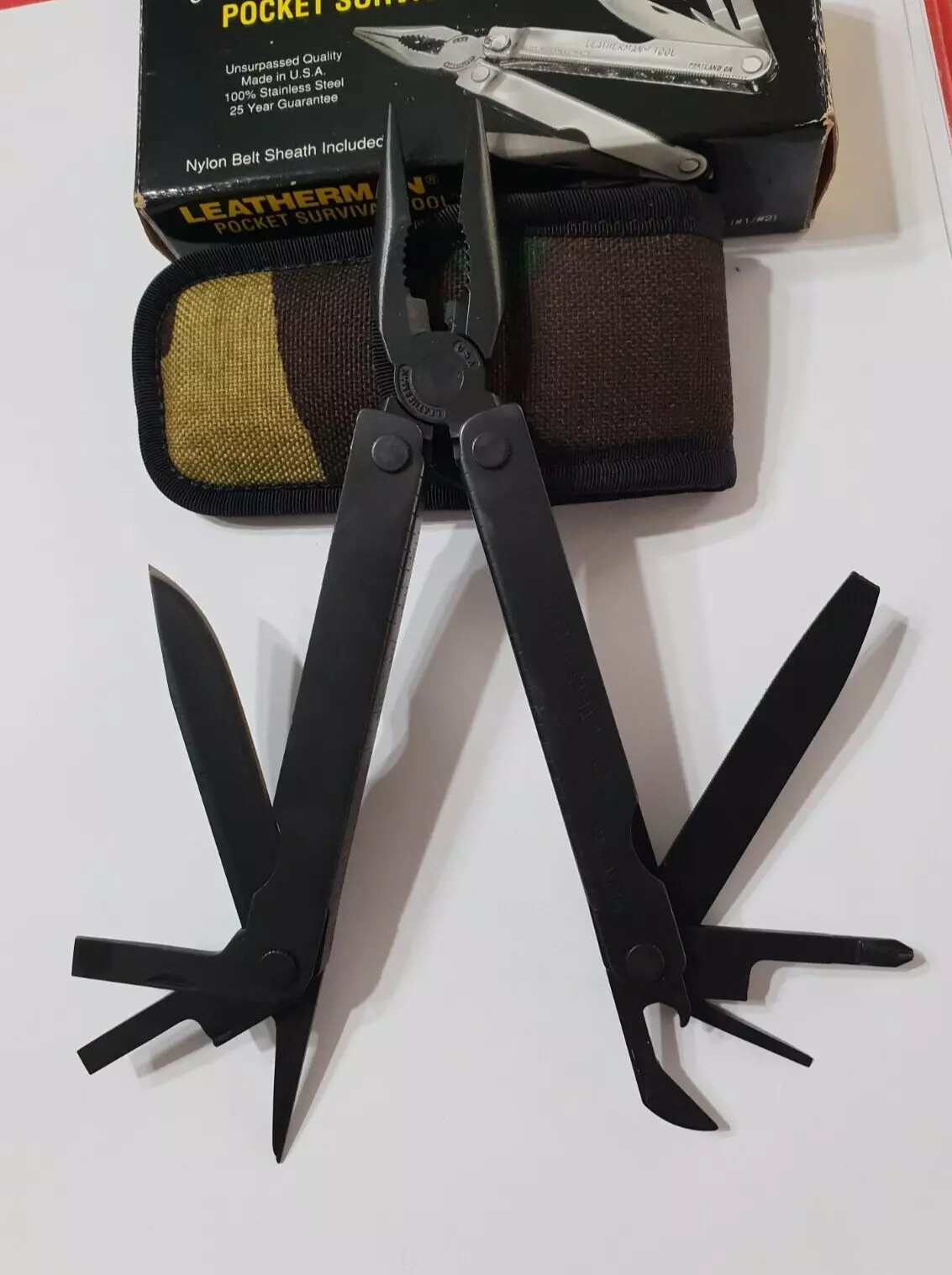 🔥 Leatherman PST Black Rare Camo Sheath Retired Multi Tool Collectable