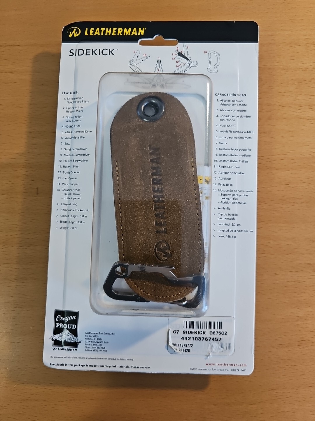 LEATHERMAN 2011 SIDEKICK 831428 Leather Sheath Carabiner New In Package