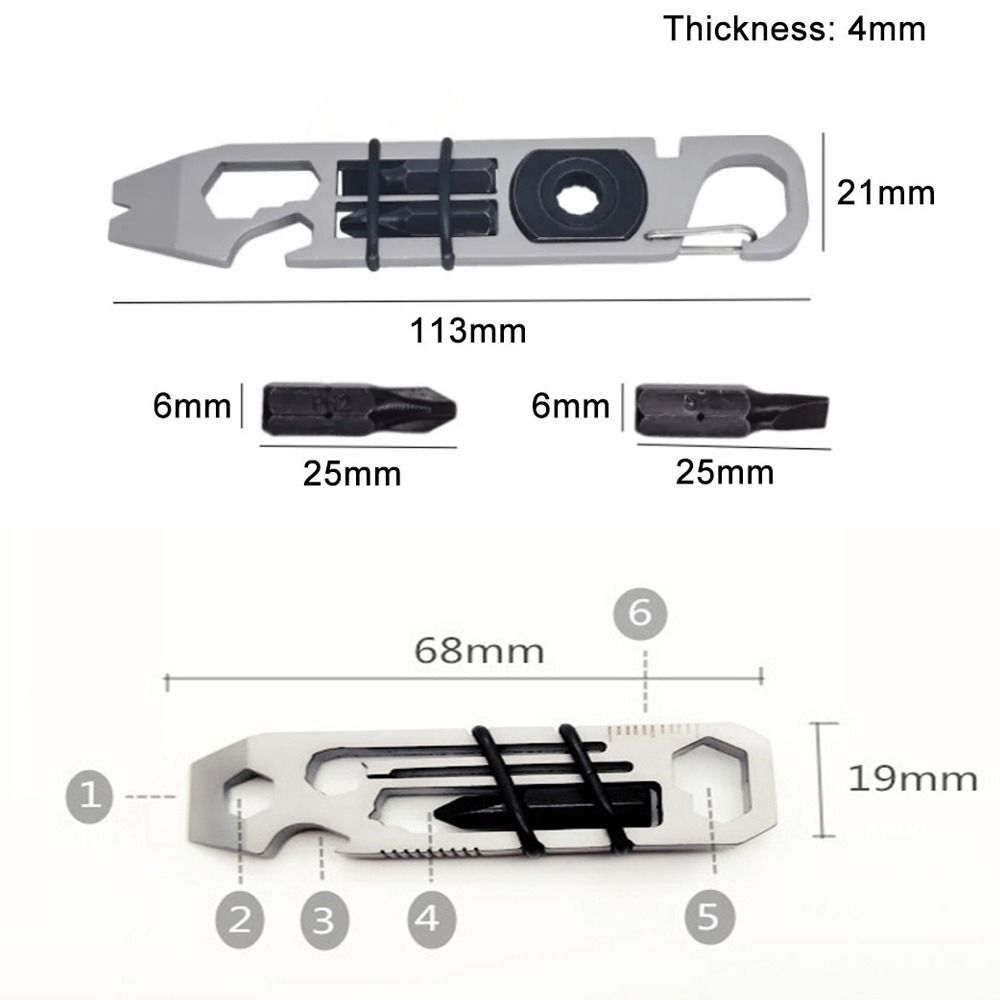 Stainless Steel Multifunctional Pry Bar Outdoor Mini EDC Multitool Repair Tools