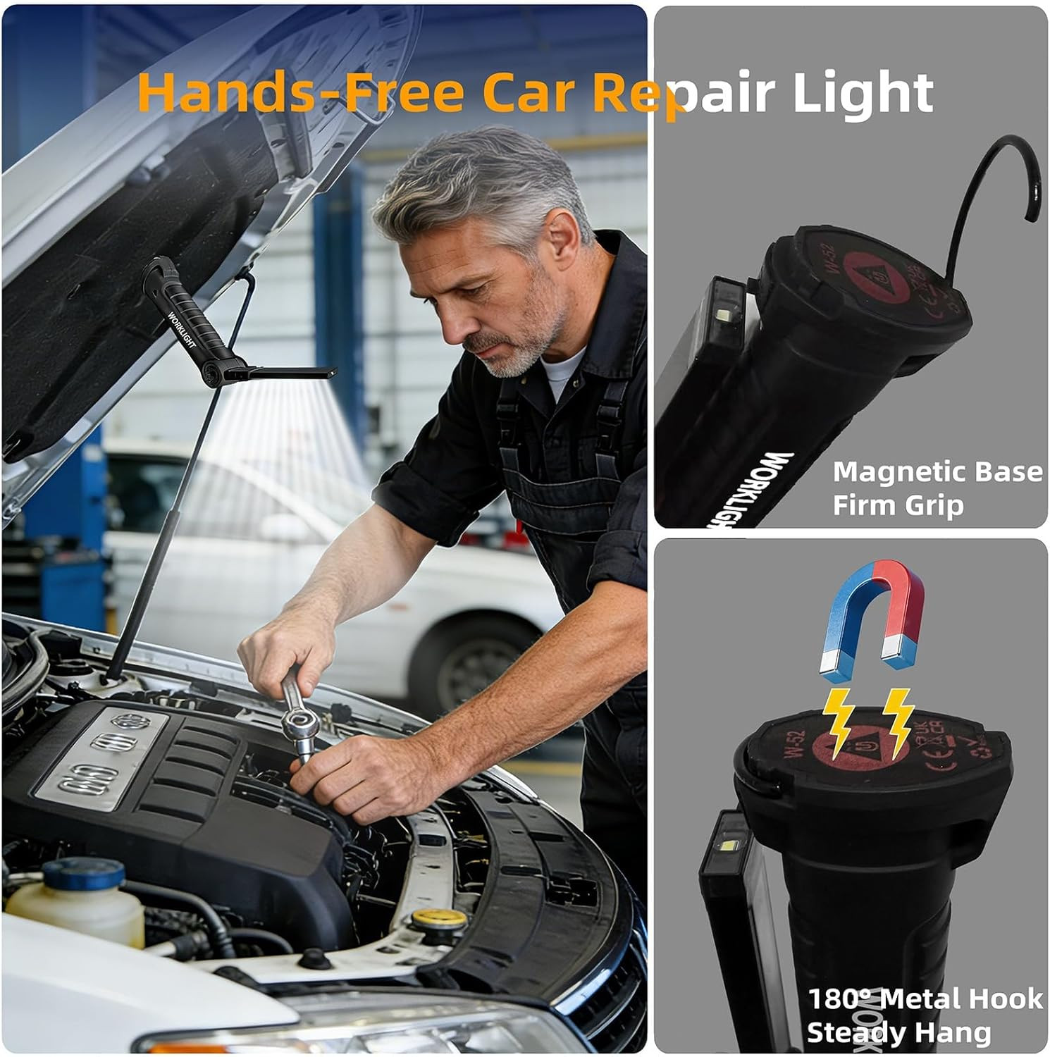 Tool Fathers Day Dad Gifts for Men Him Husband, LED Rechargeable Work Light for