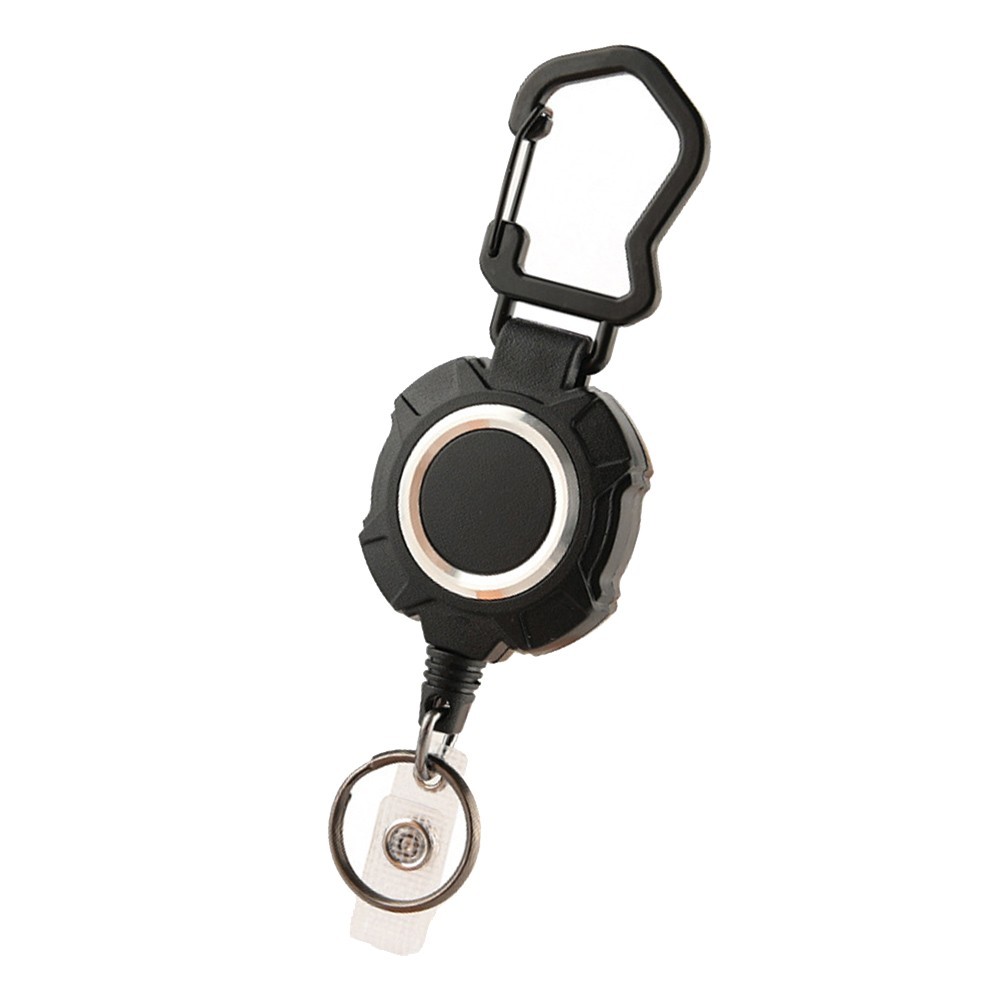 Practical Retractable Keychain with Long Steel Cord and Easy Retraction