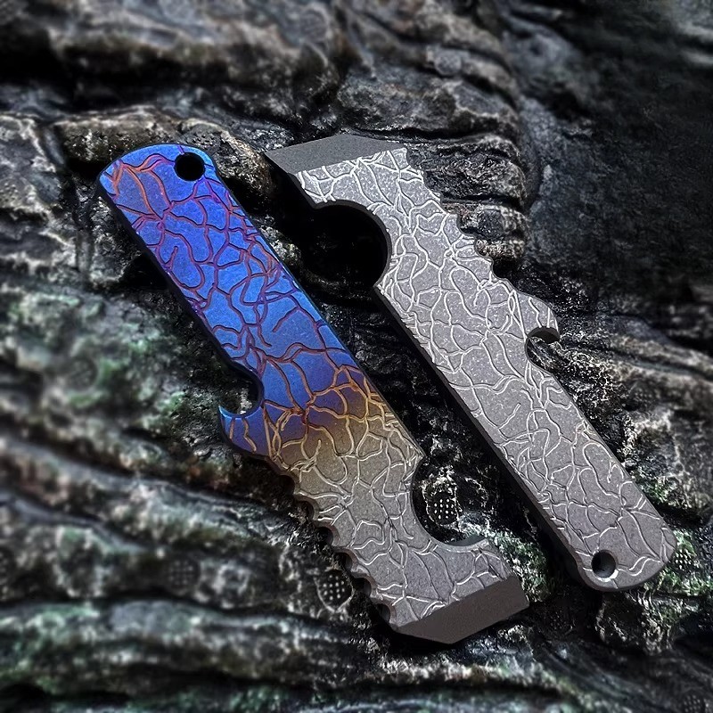 TC4 Titanium Alloy Heavy Duty Pry Bar Outdoor Survival Multi EDC Tool 141mm