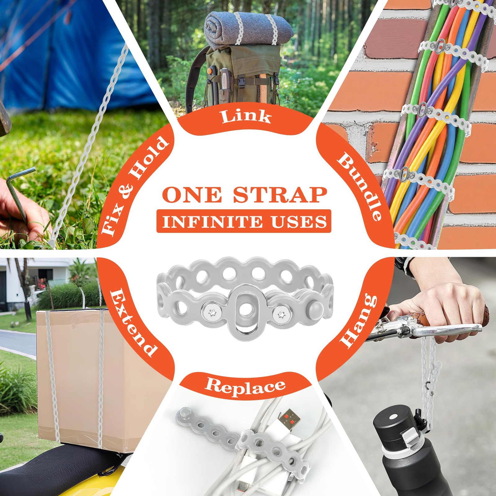 Modular Straps (4-Pack), Flexible Multi-Tool, Gear Strap for Outdoor Adventur…