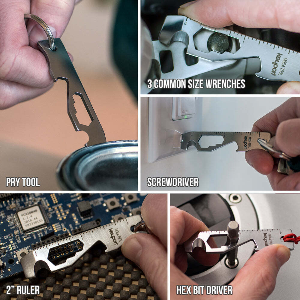 Keyport MOCA 10-in-1 Keychain Multitool | EDC Multi Tool – Prybar, Bottle Opener