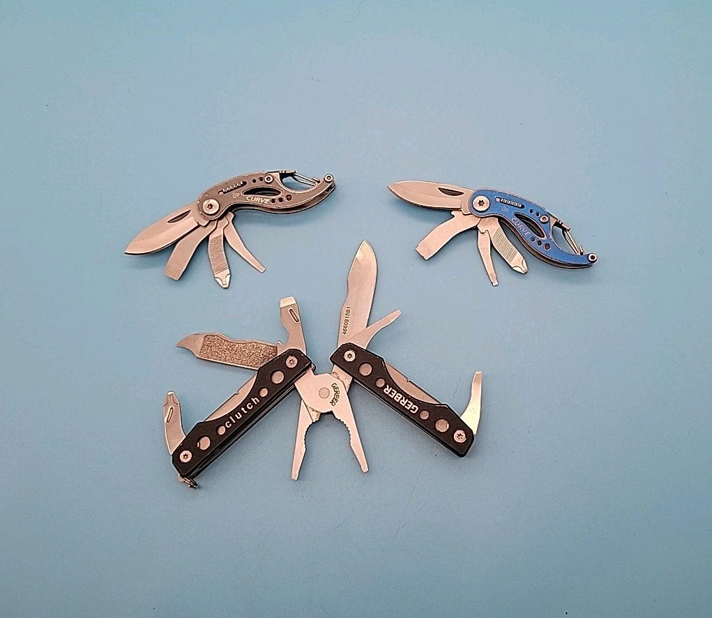 Gerber Curve / Clutch Mini Multi-Tool – LOT OF 3 – Blade, File, Bottle Opener