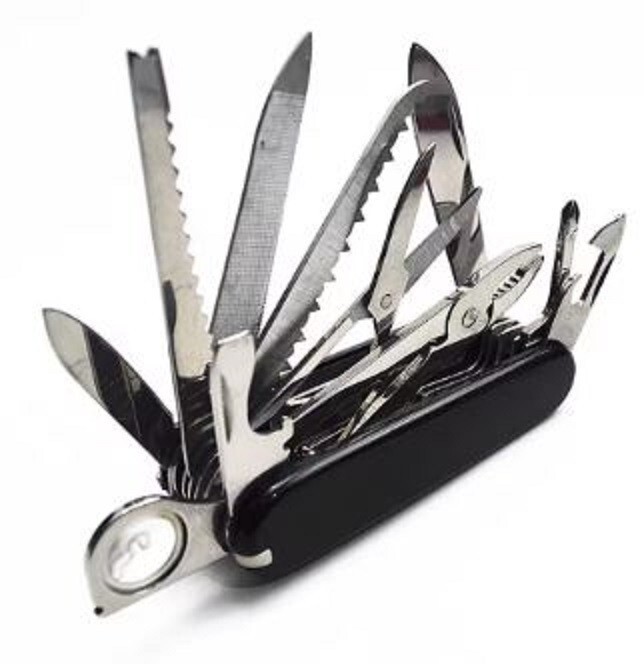 Large BLACK (17-n-1) 30-Function Camping Knife-New, Dealer Old Stock Circa 1998