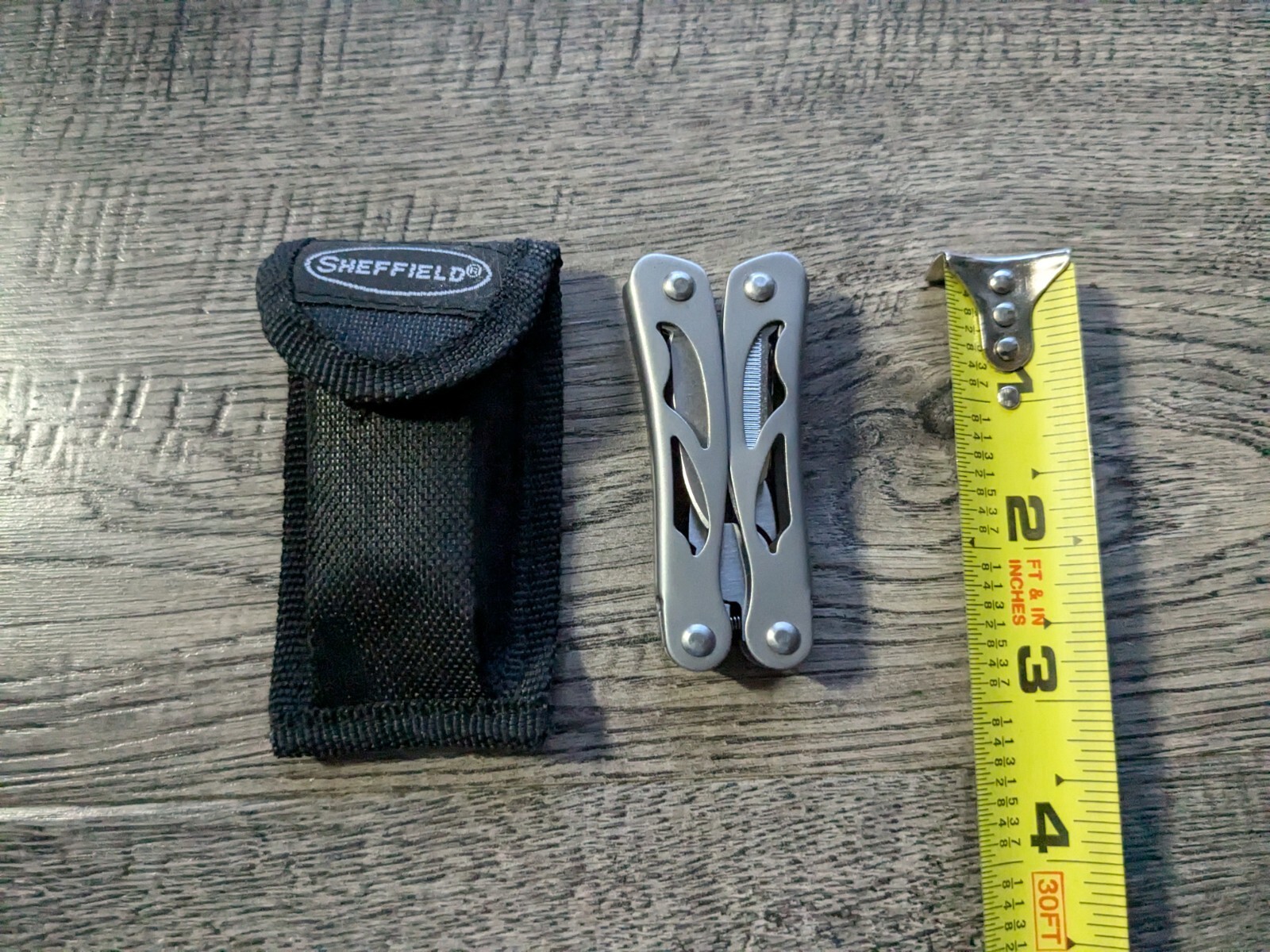 Sheffield Mini Multi Tool 9 in 1 with Sheath Knife Pliers Saw Screwdriver