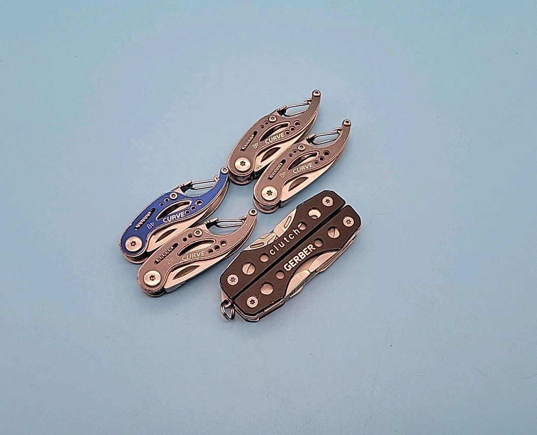 Gerber Curve / Clutch Mini Multi-Tool – LOT OF 5 – Blade, File, Screwdrivers