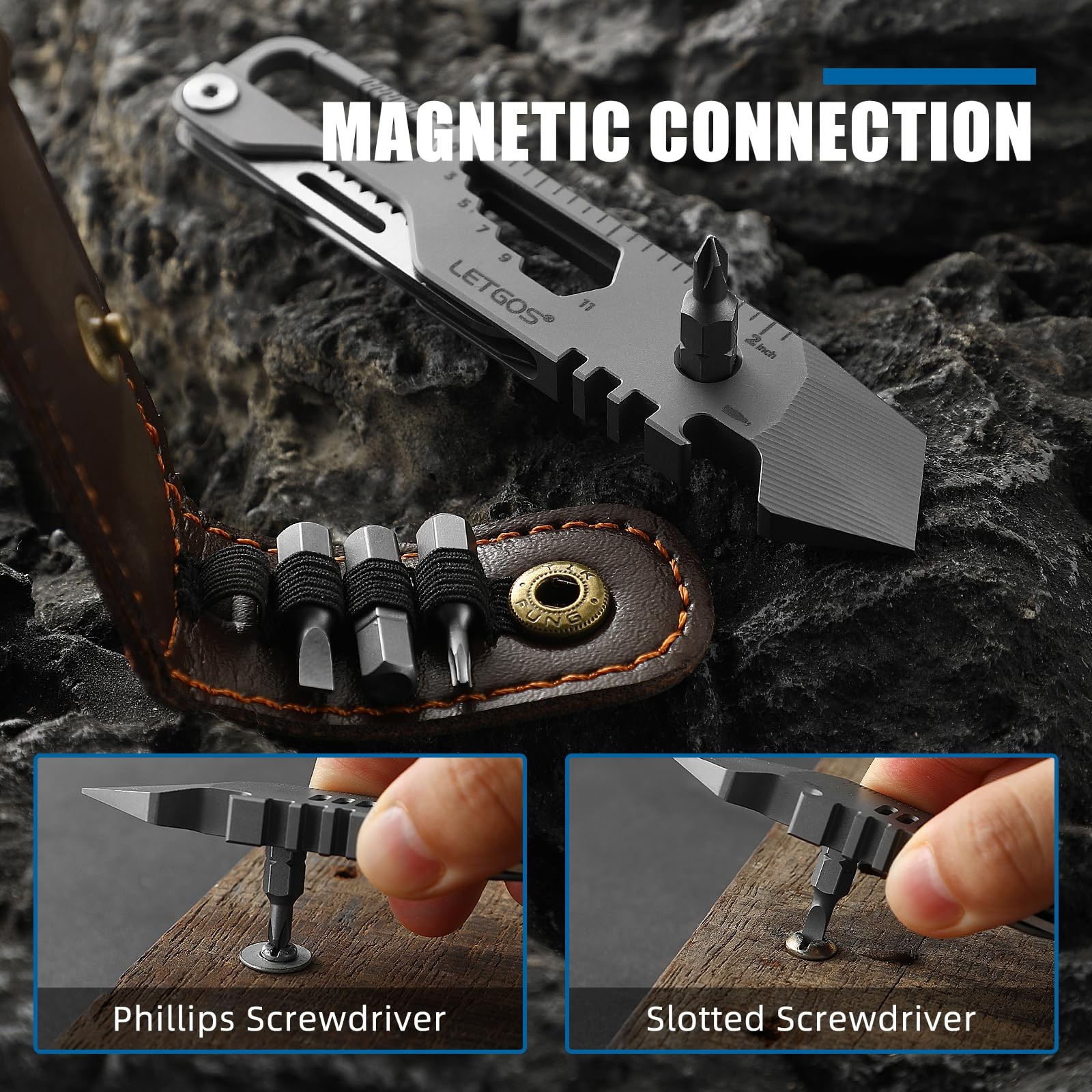 17 in 1 Multi Titanium Alloy Pocket Tool Portable Folding EDC with Carry-on P…