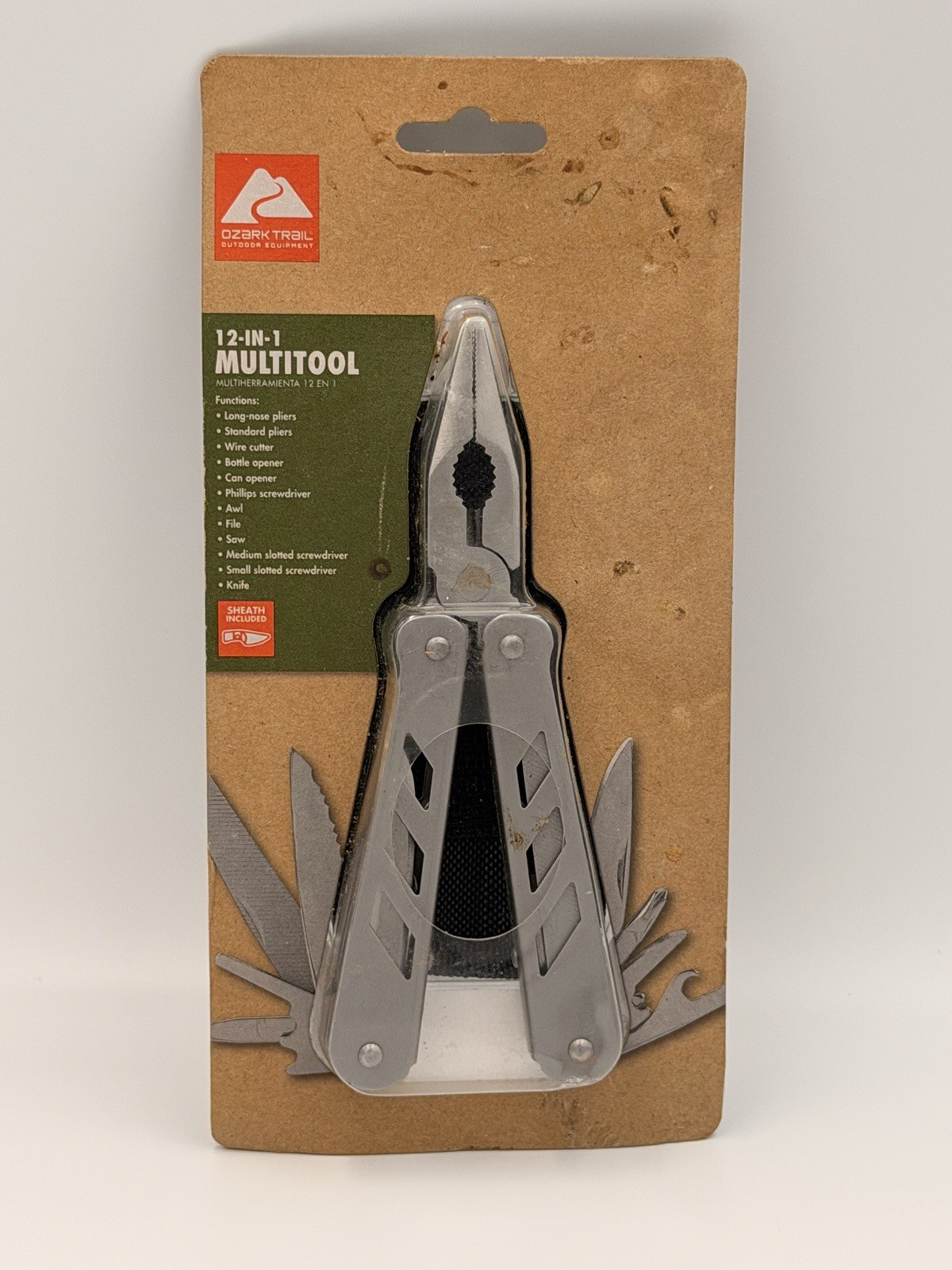 Ozark Trail 12-in-1 Multi-Tool Stainless Steel Pliers Knife Saw w/ Sheath NEW