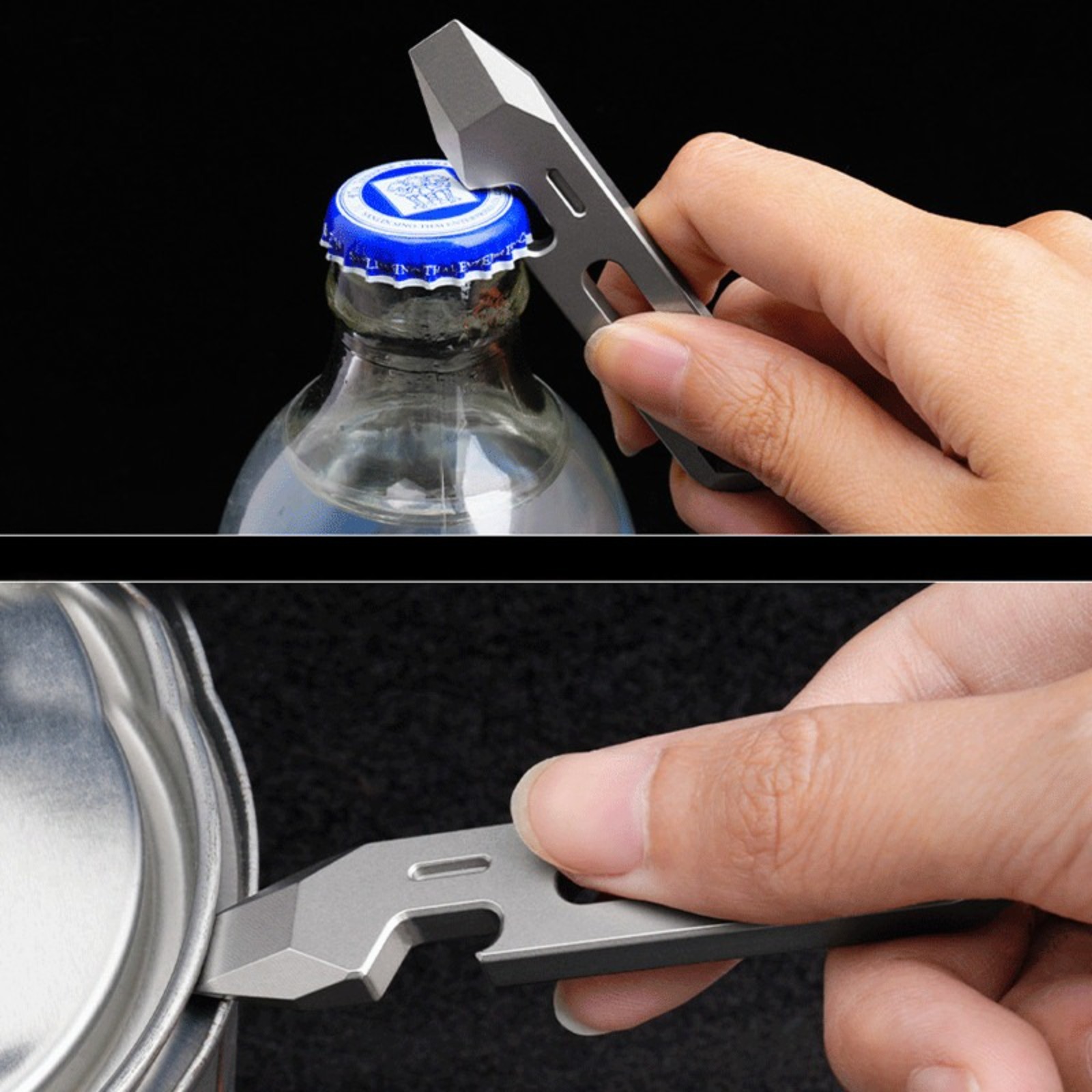 1PC Mini Titanium Alloy Keychain Pry Bar Crowbar Opener EDC Outdoor Multi Tools