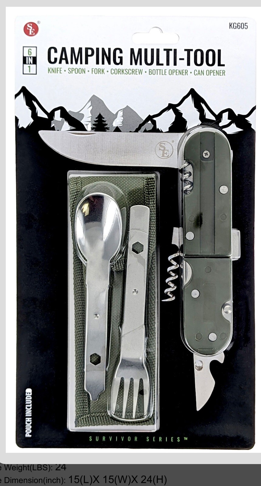 6-IN-1 Camping Multi-Tools with Carrying Case
