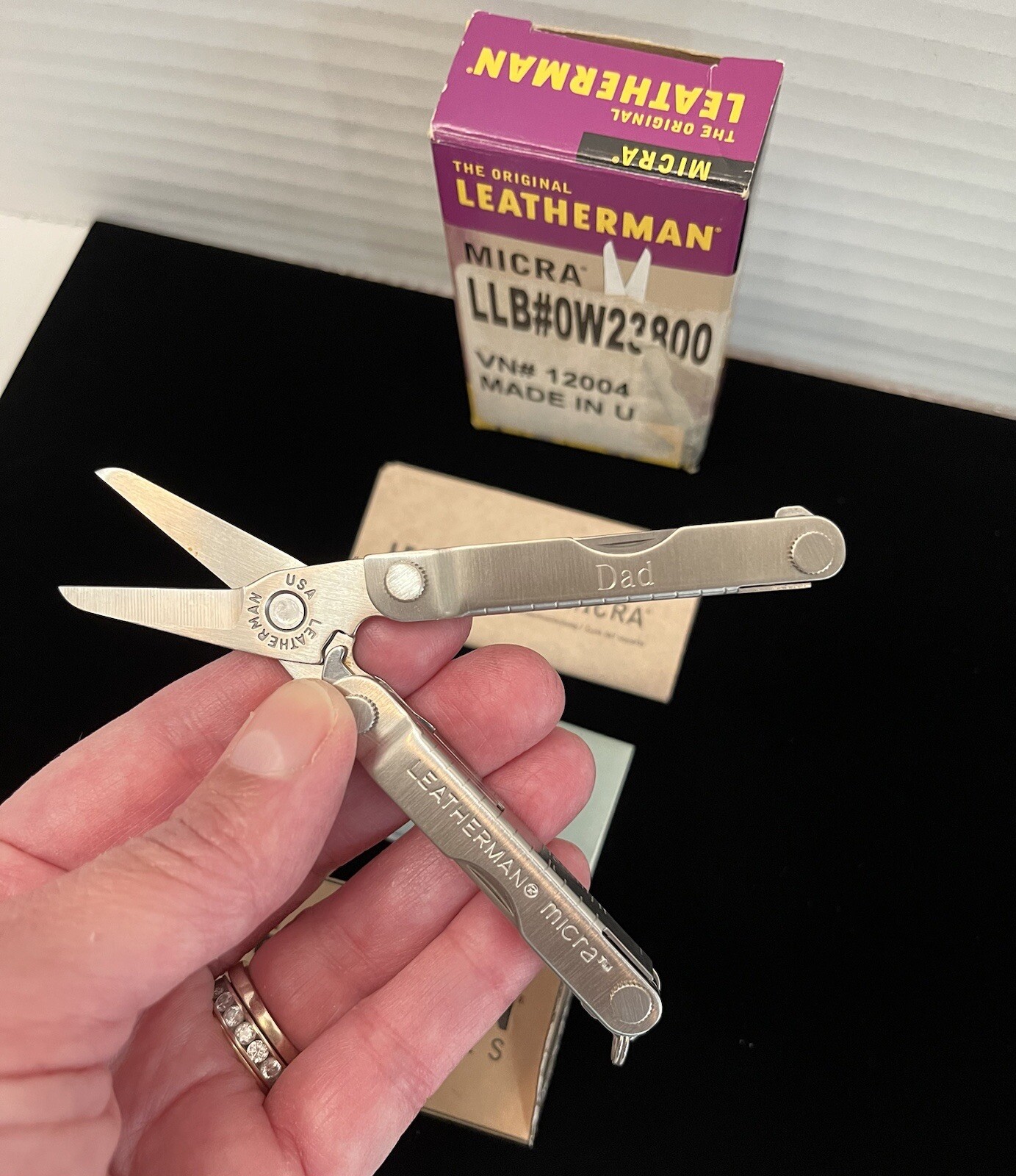 Vintage Leatherman Micra Multi-Tool Pocket Knife Engraved DAD