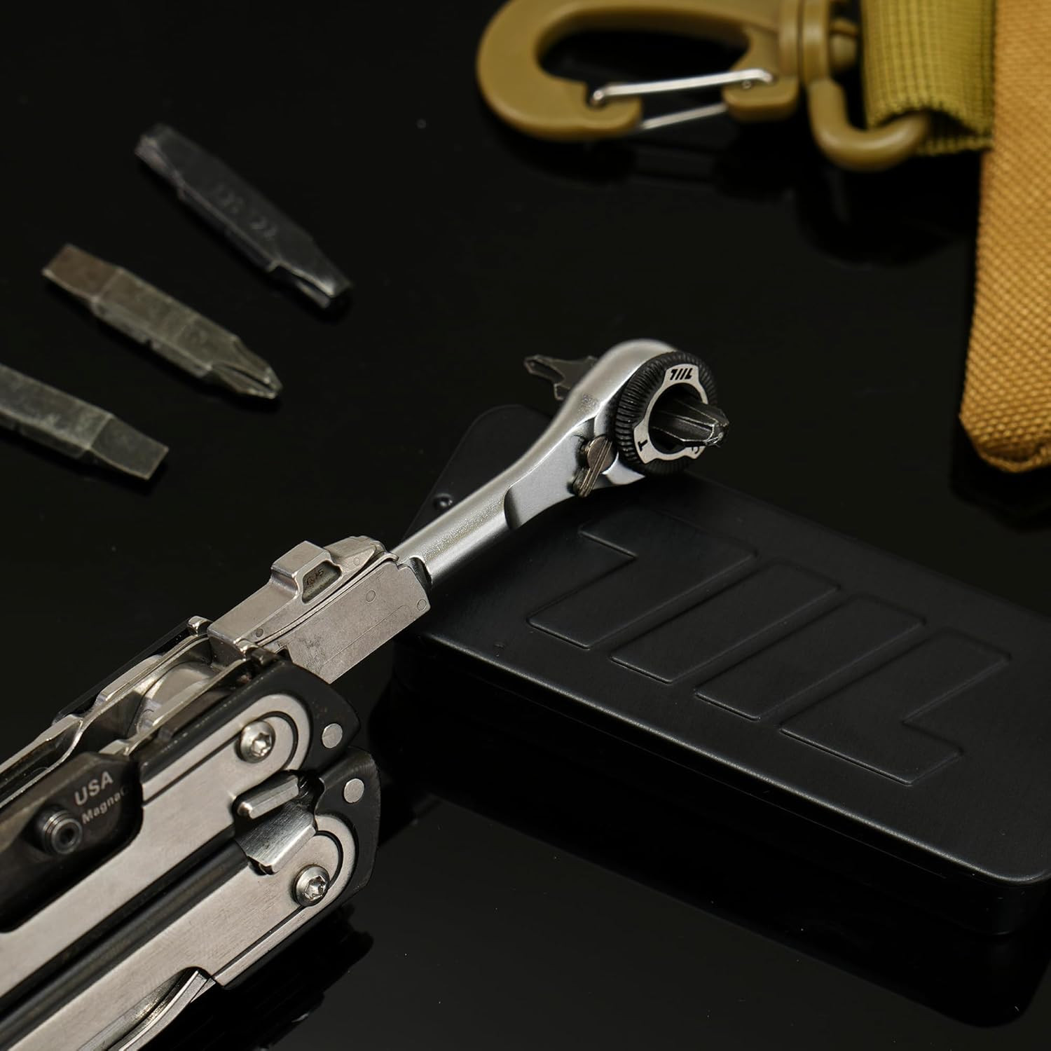 EDC Ratchet Wrench for Leatherman Multitools MK2 – Compact Flat End Screwdriver