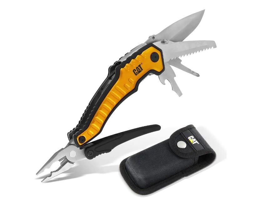 CAT XL 9-in-1 Multi-Tool Set, Stainless Steel Tools with Belt Loop Storage Pouch