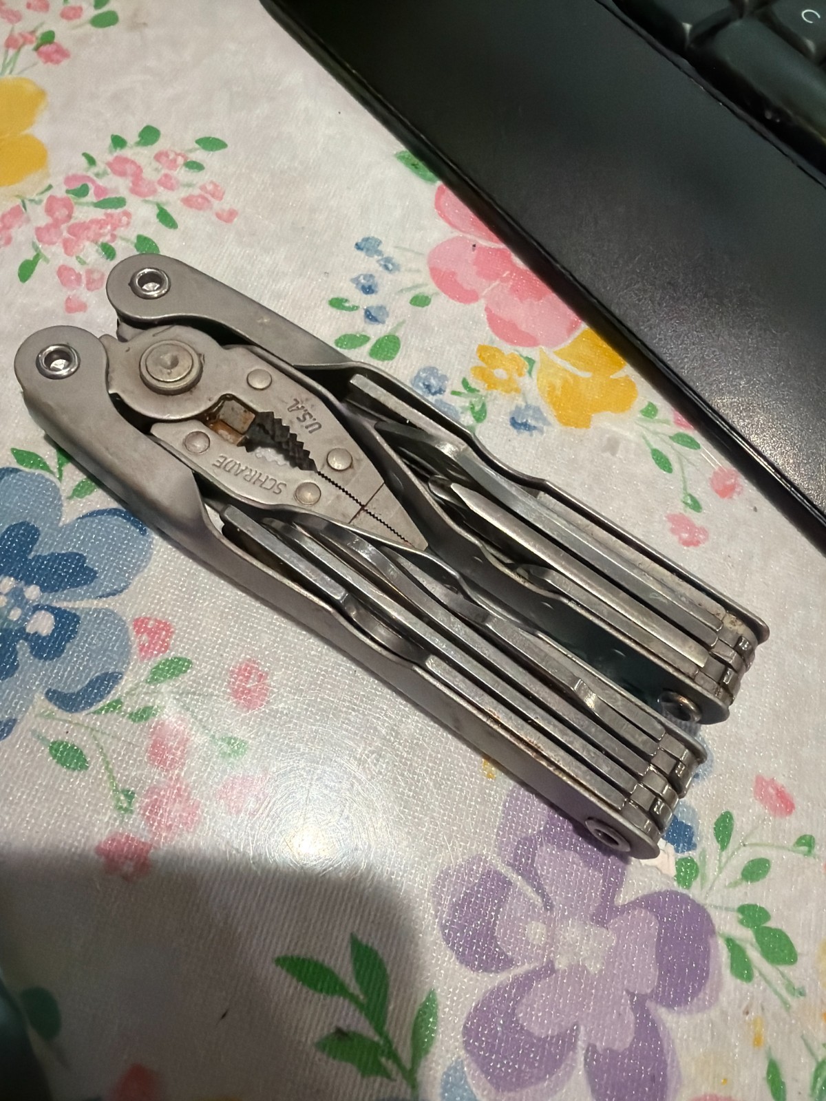 Vintage 90s Schrade USA Tough Tool Folding Multi-Tool Pliers