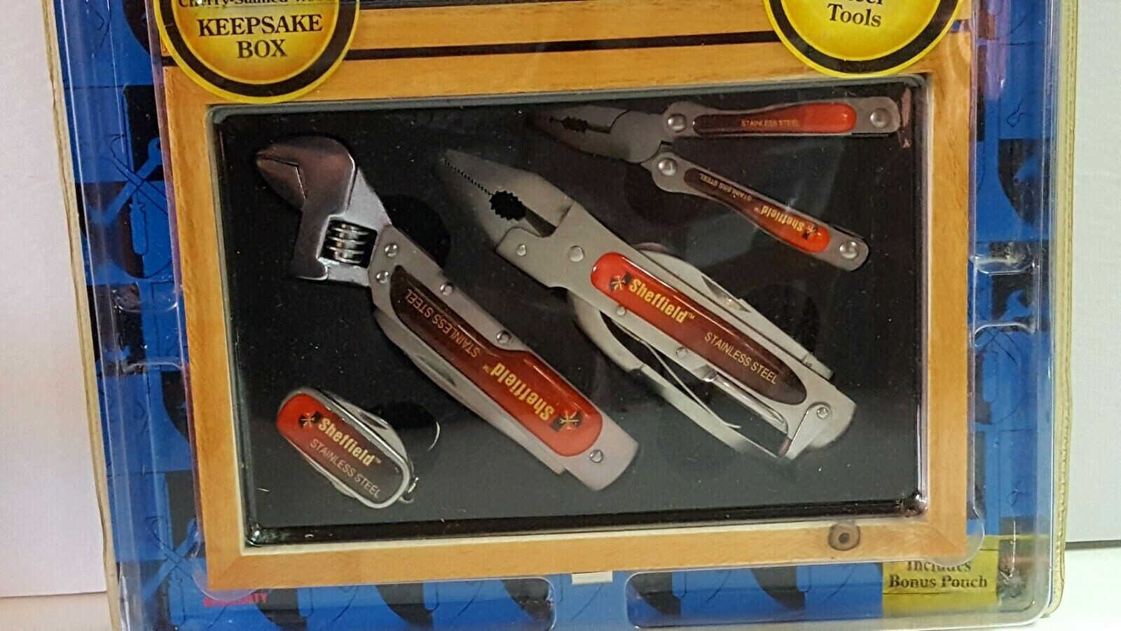 Sheffield 8 Pc Tool Kit :multi Function, pocket knives flashlight pouch 721l5