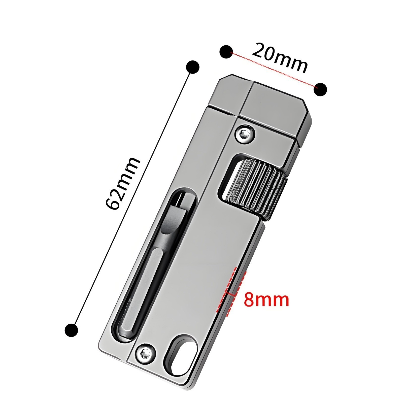 Titanium Alloy Multi-Tool Adjustable Wrench EDC Pocket Tool with Screwdriver