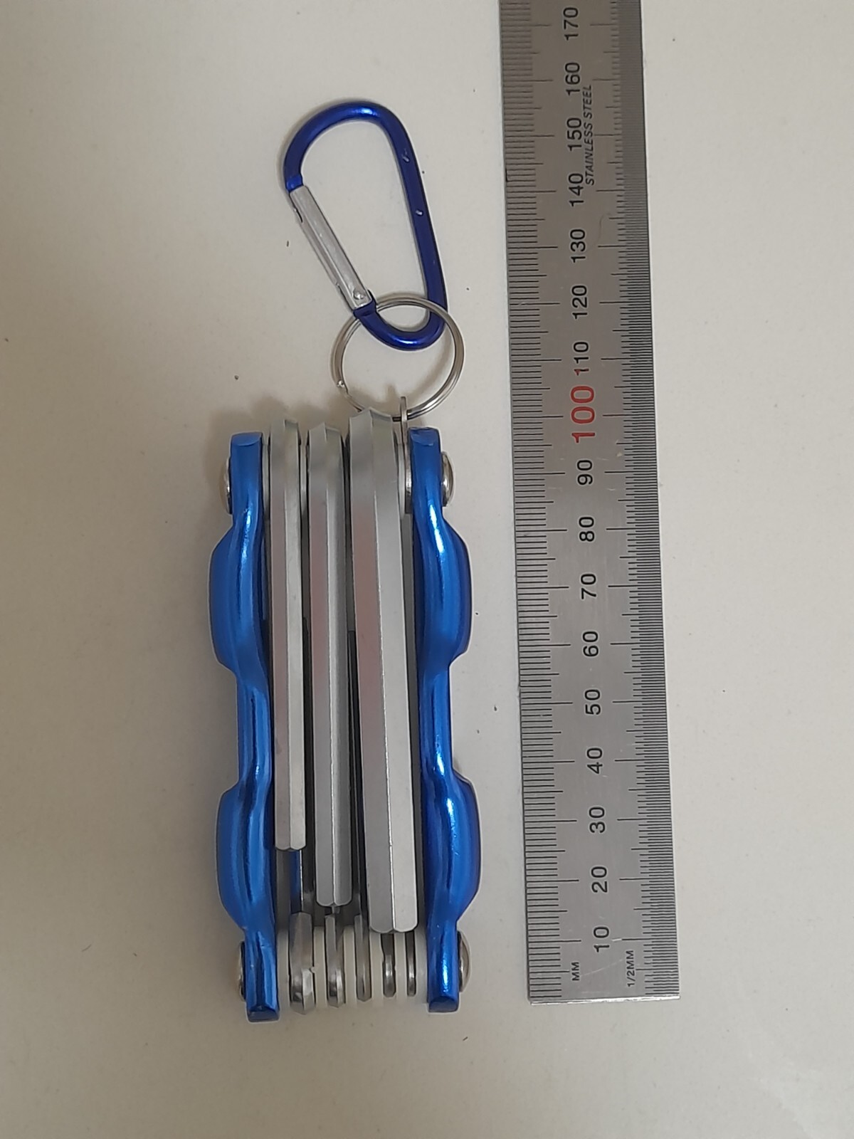 Portable Folding Hex Allen Key Wrench Hexagonal 8PCS with Carabiner Clip