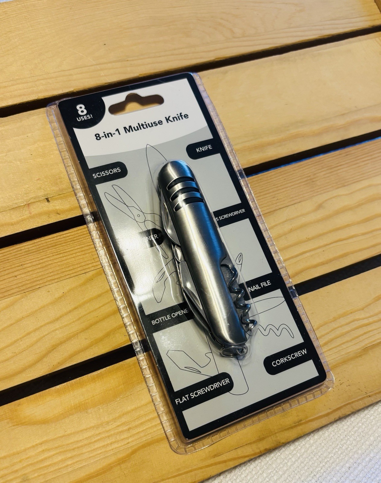 Greenbrier New International 8-in-1 Multiuse Knife Multi-Tool, Stainless Steel