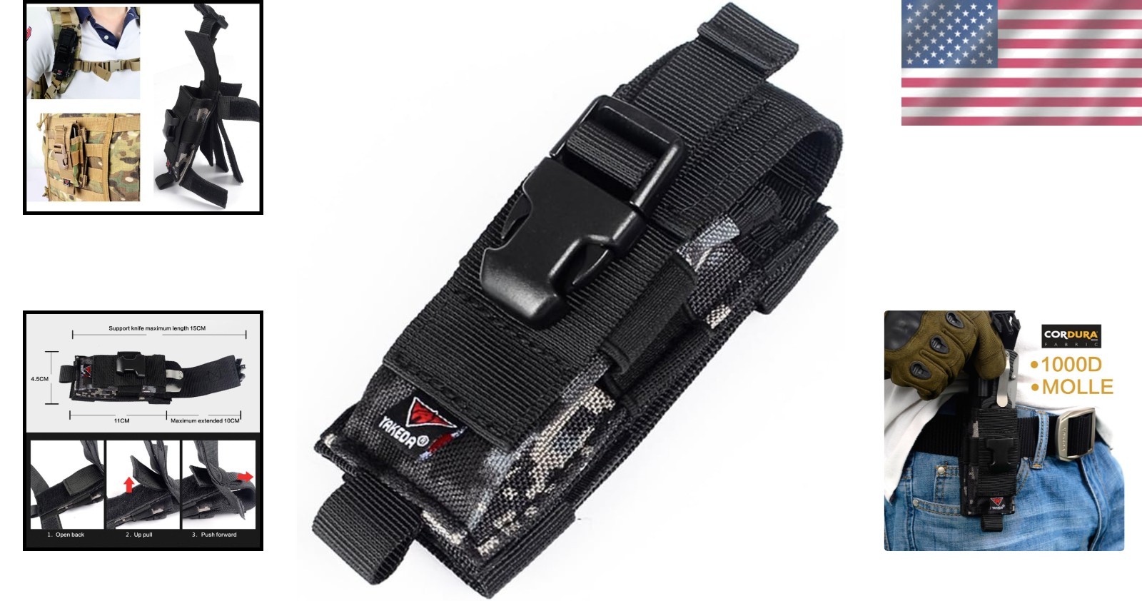 Durable Nylon Mag Pouch for Folding Tools and Flashlights Easy Carry Design