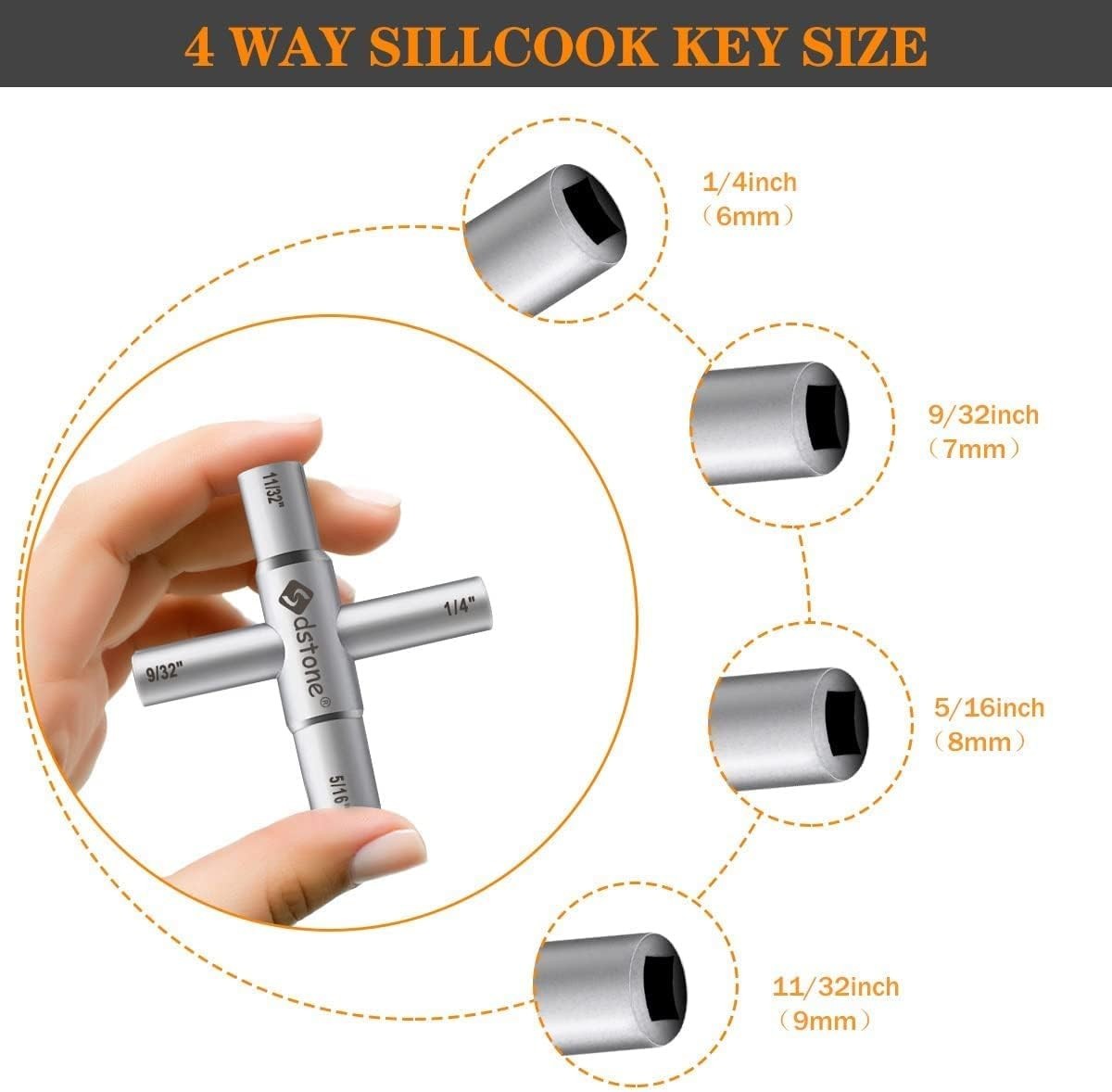 Versatile 4-Way Sillcock Key Tool – Durable 2 Pack with Multiple Wrench Sizes