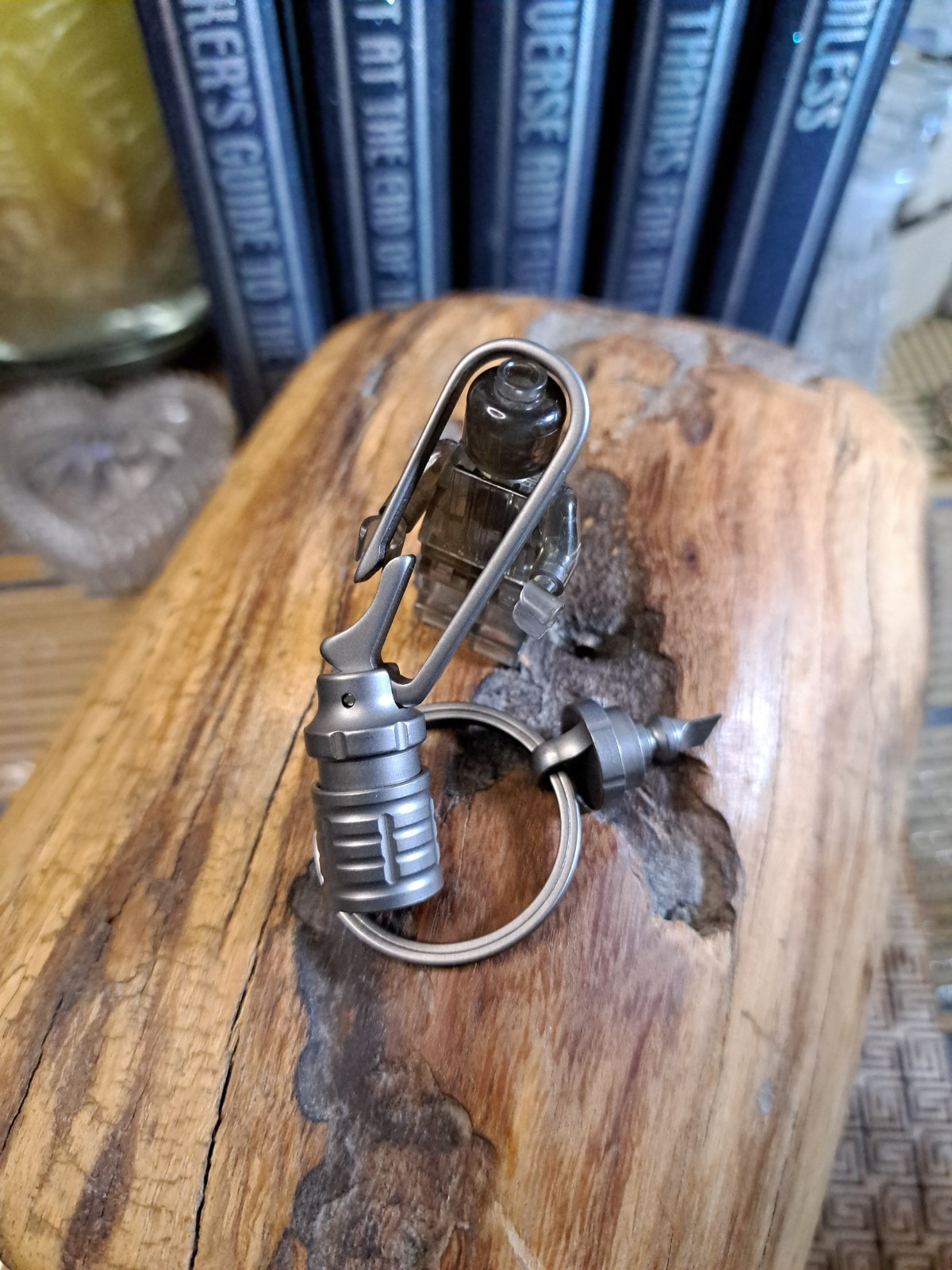 EDC Titanium Keychain Belt Loop Clip Quick-Release With Built-in Box Opener