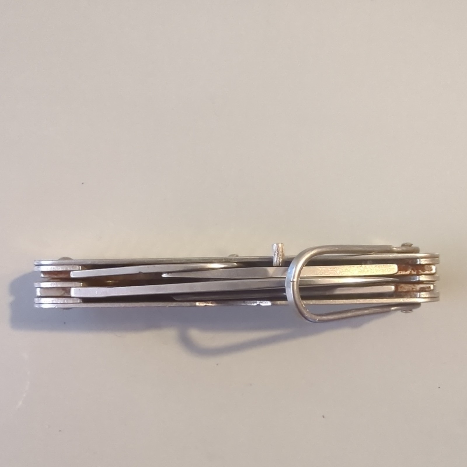 Camillus 1917 Multi-Tool Pocket Knife 4 Tools 2in SS Blade Silver Lanyard