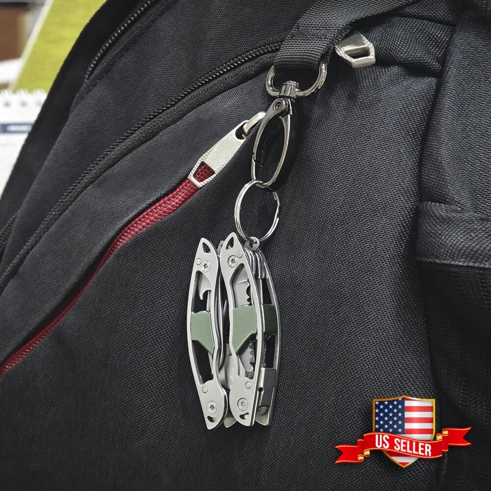 SINGLE Compact 13 in 1 Micro Multi-tool Stainless Steel with Belt Pouch Case